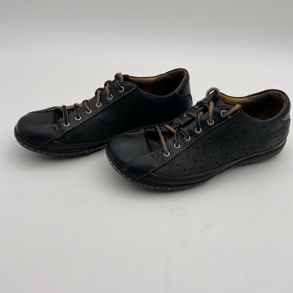 BORN Black Leather Sneakers Oxfords Dress Shoes Mo